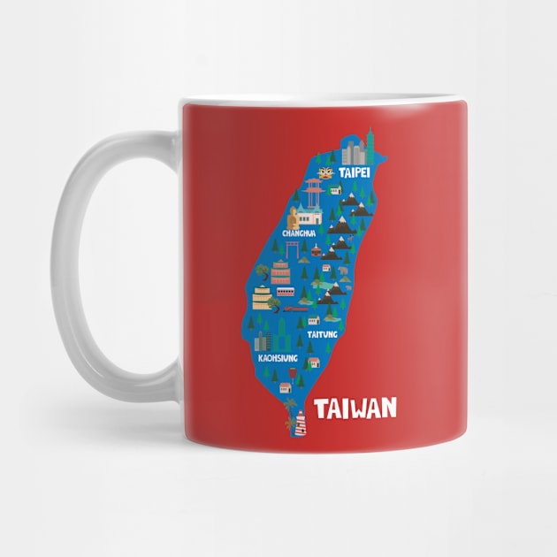 Taiwan Illustrated Map by JunkyDotCom